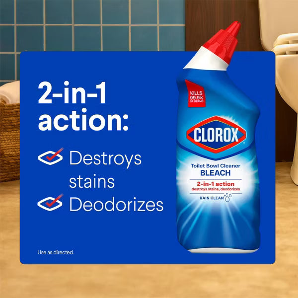 Clorox Rain Clean Toilet Bowl Cleaner with Bleach - 24oz/2ct